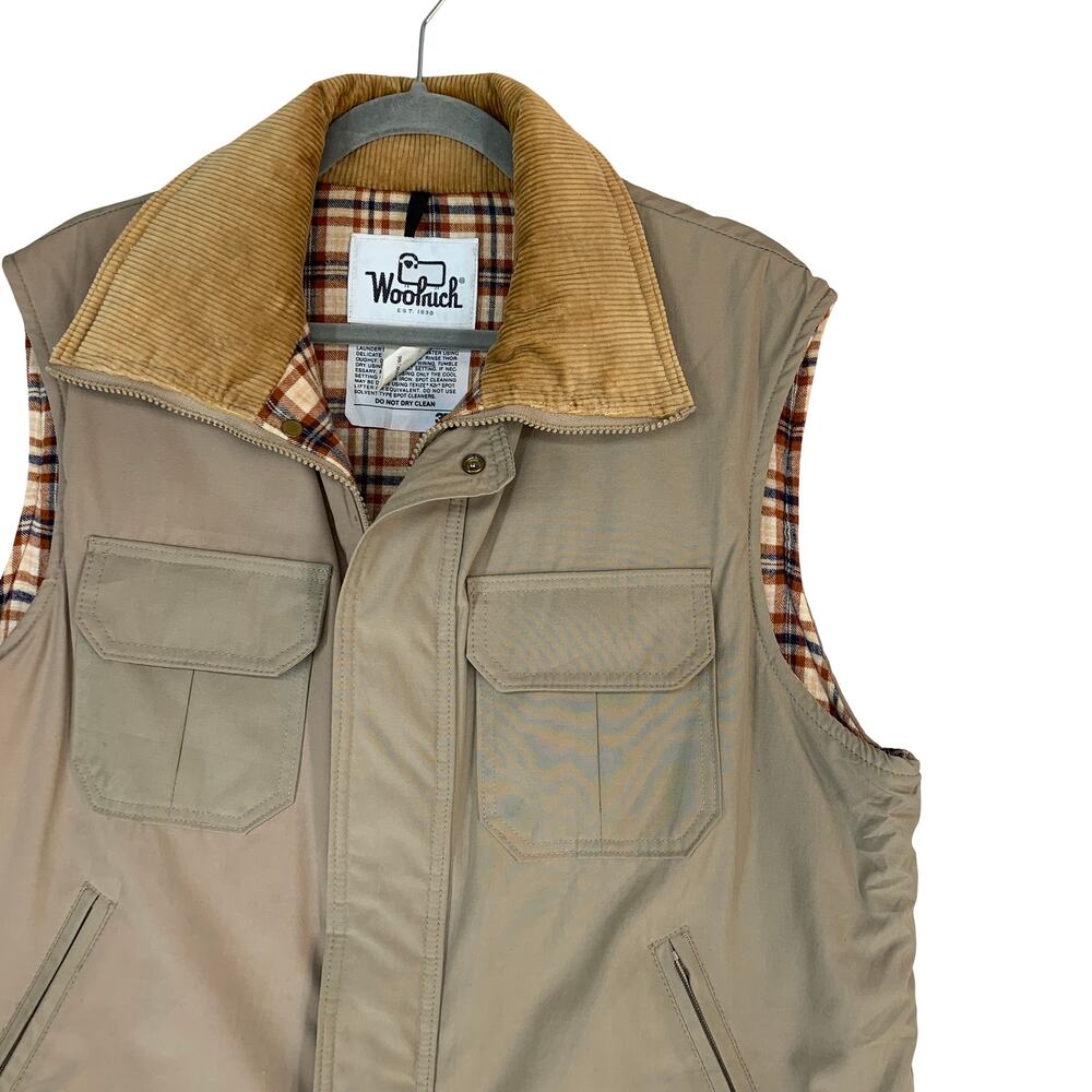 Woolrich Men Insulate Work Vest L Brown 80s Vintage Heritage Utility Corduroy 3M - Picture 3 of 12